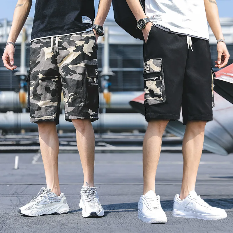 

Camouflage Shorts Mens Casual Beach Shorts High Waist Cargo Shorts Patchwork Camo Casual Sweatshorts Men Summer Streetwear Pants