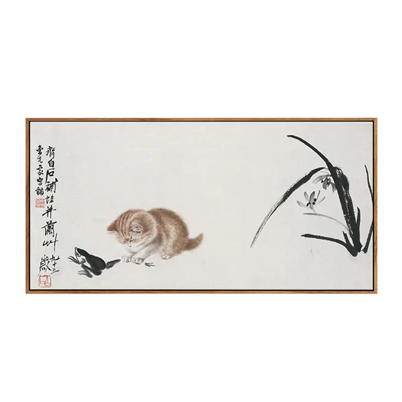 Картина на холсте в китайском стиле комбинация чернил декоративная живопись