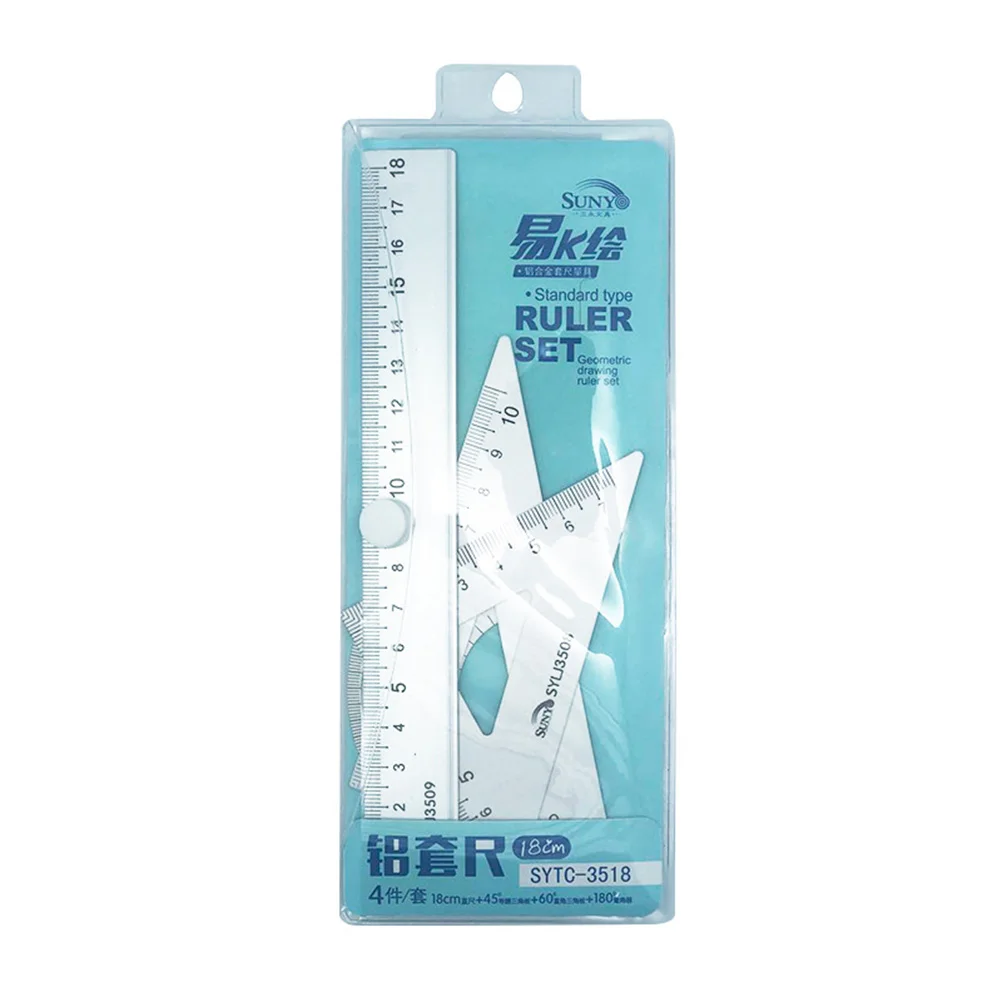 

1 Set of Multi-function Set Square Wear-resistant Triangle Ruler Geometry Protractor (Random Color)