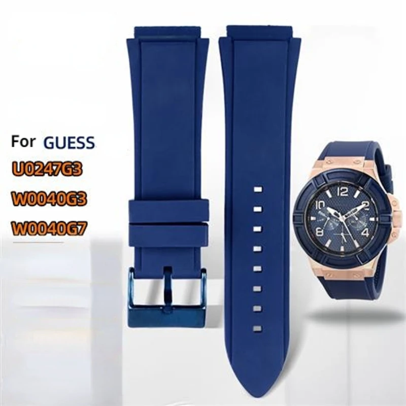 Rubber watch strap for  guess W0040G3W0040G5W0247G3 silicone strap 22mm for guess watch man