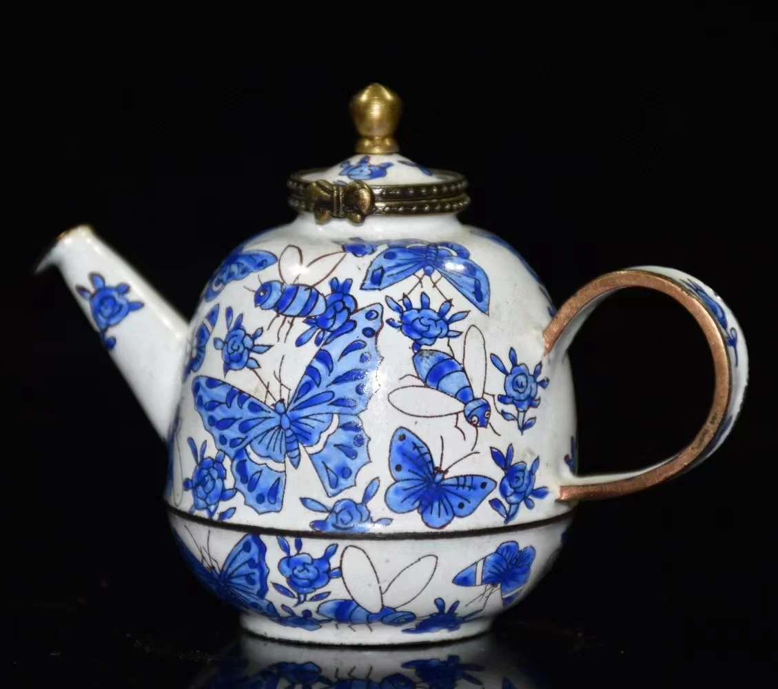 Коллекционный старый чайник из меди и CloisonneBees и бабочек QingDyansty, бесплатная доставка (art.: 3920cdf11febd) - 3920cdf11febd