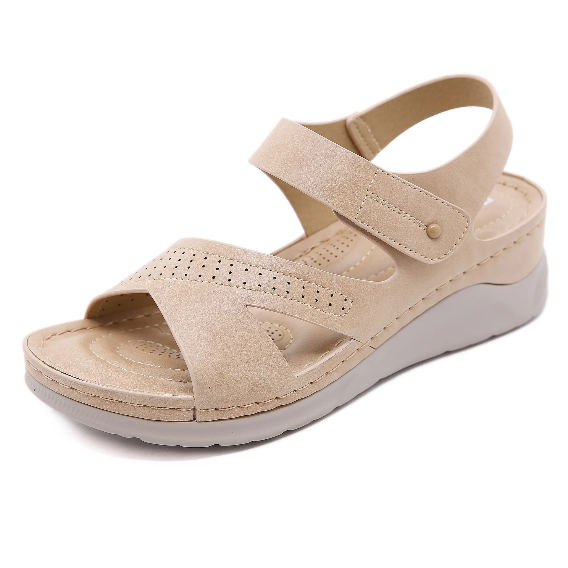 

2022 Fashion Sandals Women Summer Shoes Thick Sole Soft Women Sandals Ladies Summer Beach Shoes Plus Size 41 42