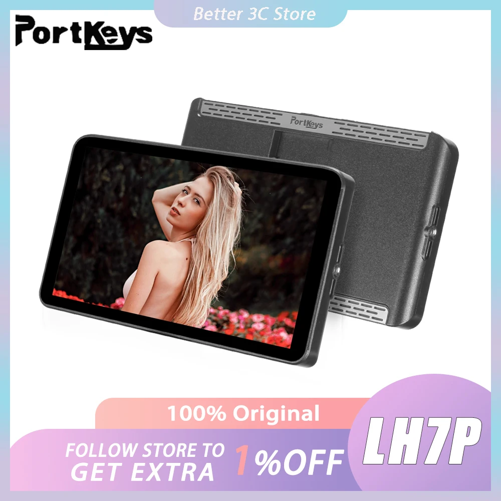 Беспроводная камера Portkeys LH7P с управлением Mointor 7 дюймов 1000 нит 4K HDMI Full Touch Screen 3D LUT