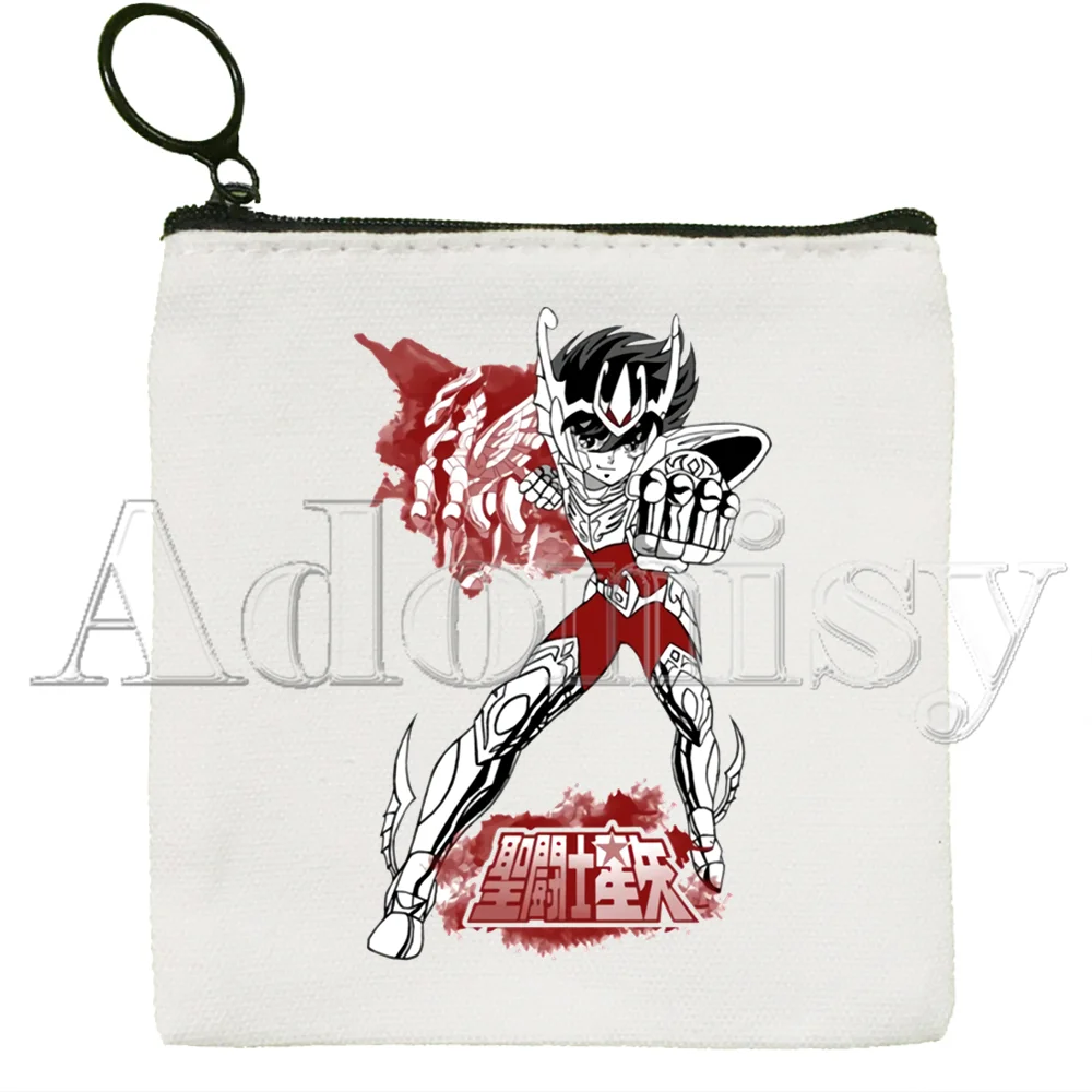 Saint Seiya Knights Of The Zodiac Burn Canvas Coin Purse Coin Purse Collection Canvas Bag Small Wallet Zipper Key Bag Hand Gift