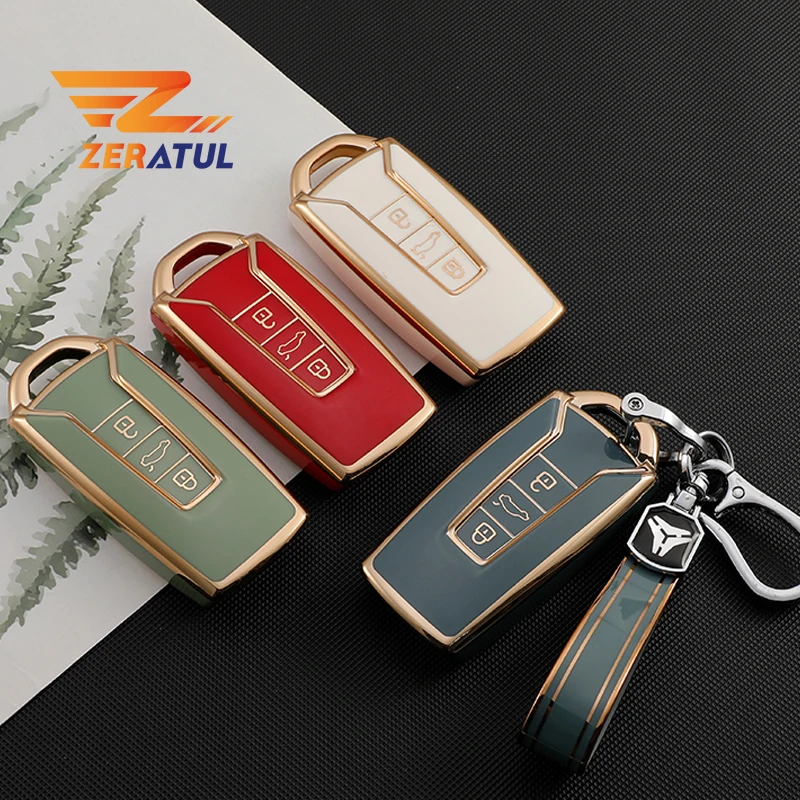 Мягкий ТПУ чехол для автомобильного ключа Volkswagen VW Touareg 2018 2019 2020 2021 автомобильный