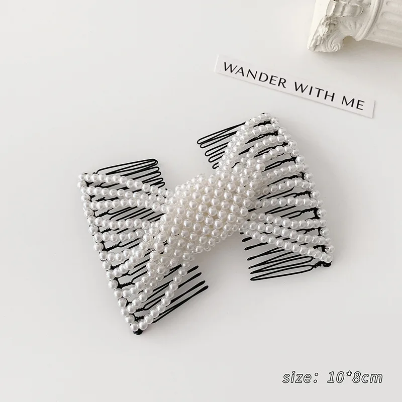 Жемчужная Волшебная вставка для волос расческа стрейчевая Женская эластичная