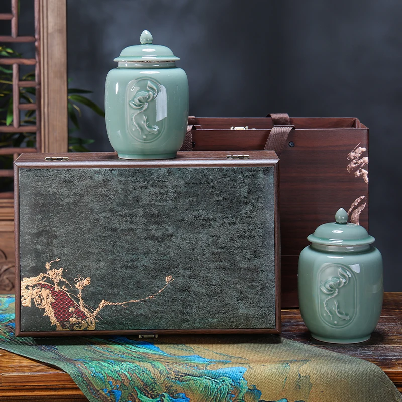 

Новый керамический черный зеленый чай середины осени, высококлассная Подарочная пустая коробка на заказ