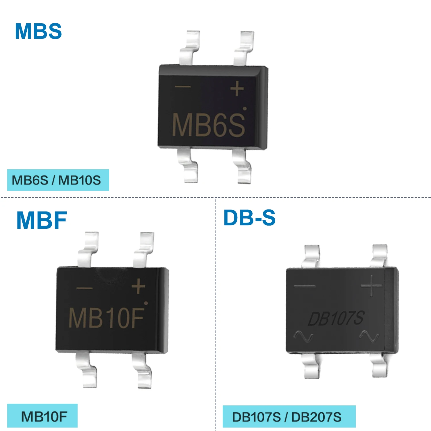 MB6S MB10S MB10F DB107S DB207S SMD диодный мост выпрямитель MBS MBF 600 a 1A 2A 1000 в MB 6S 10S однофазный