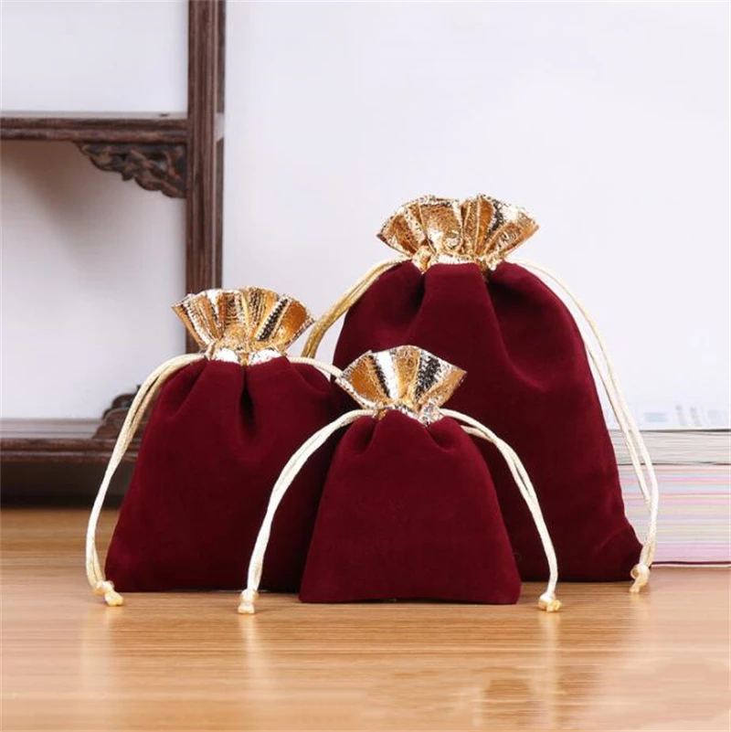 

10 шт., бархатные мешочков для украшений
