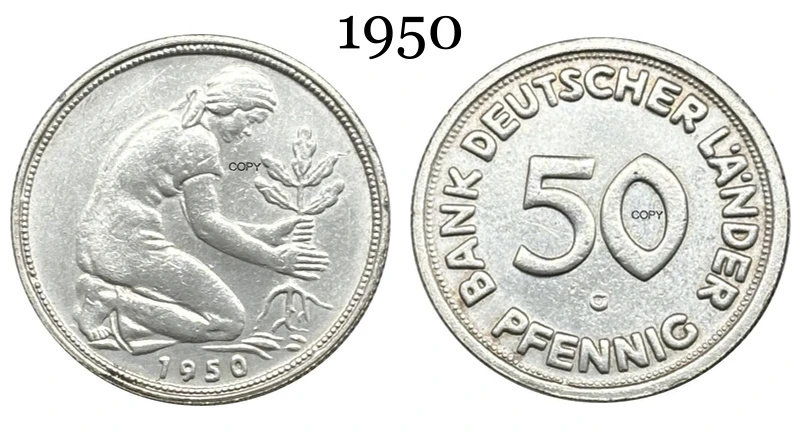 

Копия монеты ФК «Банк Германии» 1950 года