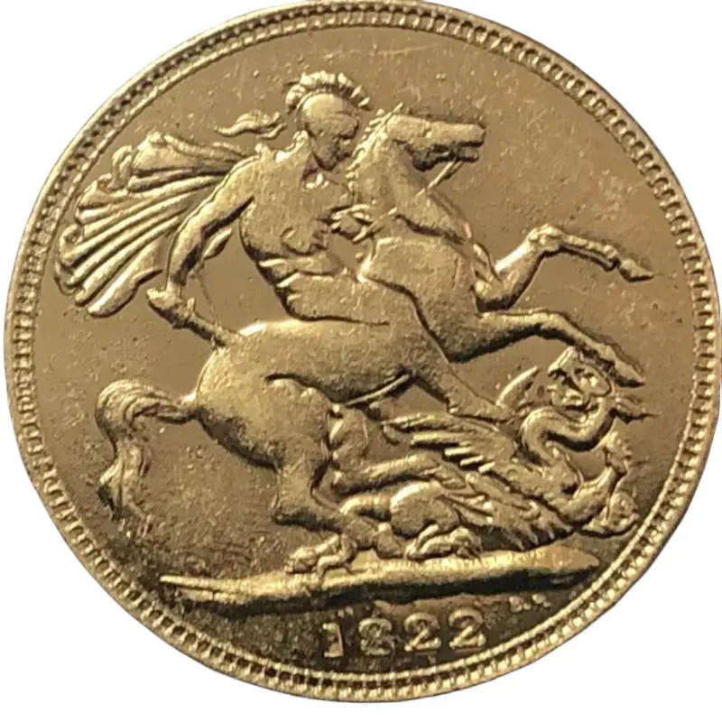 

Реплика 1822 Соединенного Королевства 1 Sovereign — чистая золотая копия монеты Джорджа IIII