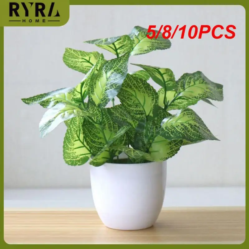 

5/8/10PCS Creative Table Potted Ornaments Artificial Green Plant Pot Plants Simulation Of Fake Flowers Small Tree Simulated