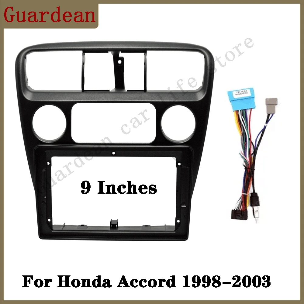 

9-дюймовая Автомобильная рама для Honda Accord 6Th 1998- 2003 Android GPS MP5, рамка для проигрывателя, 2 Din, панель для приборной панели