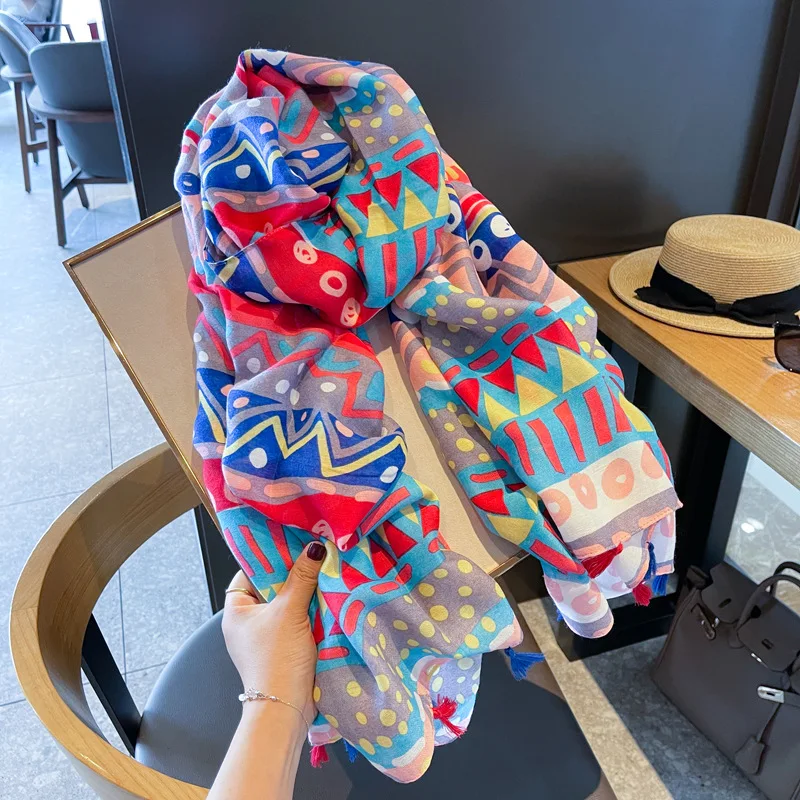 

180*90cm 2022 Luxury new design linen Scarf Foulard Bandana Long Lrage Shawl Wrap Lady Hijab muffler silk female wholesale