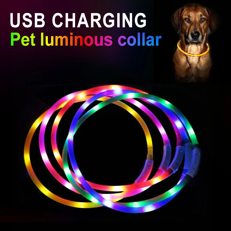 

Светящийся USB-ошейник для домашних животных, перезаряжаемый мигающий ночной ошейник для собак со светодиодной подсветкой, USB-зарядка, светящийся ошейник для собак, Прямая поставка