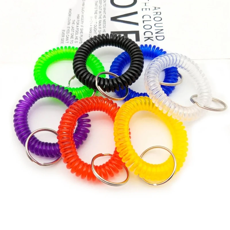 

Wrist Coil for KEY Chain Bulk Spiral Keychain Wrist Keychain Stretch Rings Color