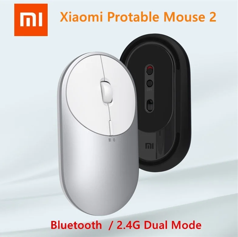 

Оригинальная портативная мышь Xiaomi Mi, 2 оптические Беспроводные Bluetooth 4,2 RF 2,4 ГГц 4000 точек/дюйм, регулируемый двойной режим подключения для ноу...