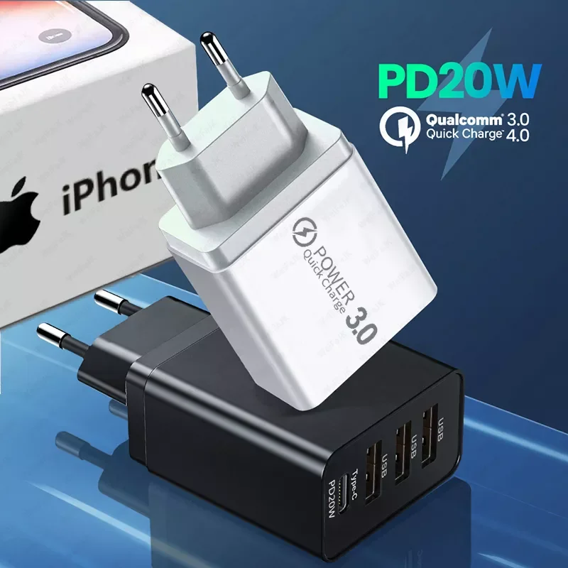 

PD 20W Fast Charge Adapter USB Type C Quick Charger For Apple iPhone 13 12 11 Pro Max Mini Xiaomi Samsung Huawei iPhone Charger