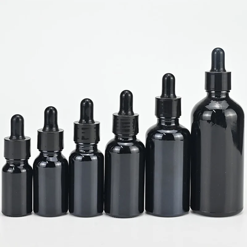 

5-50 мл пустые черные пипетки, стеклянная бутылка, флакон для жидкости для ароматерапии с пластиковой головкой, многоразовые бутылки