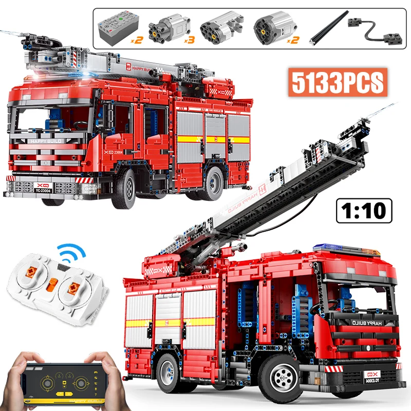 

5133pcs City Police Remote Control Engineering RC Car Building Block Fire APP Programing Water Truck Bricks Toys for Kid Gifts