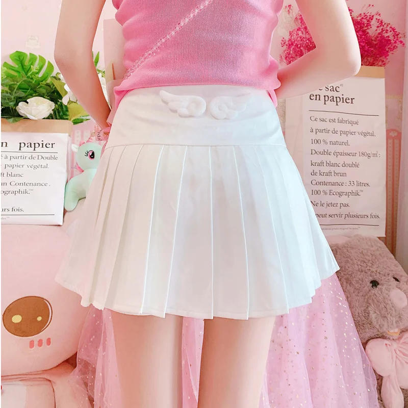 

Женская плиссированная юбка, белая короткая юбка с высокой талией в стиле девушки из леса, весна 2022