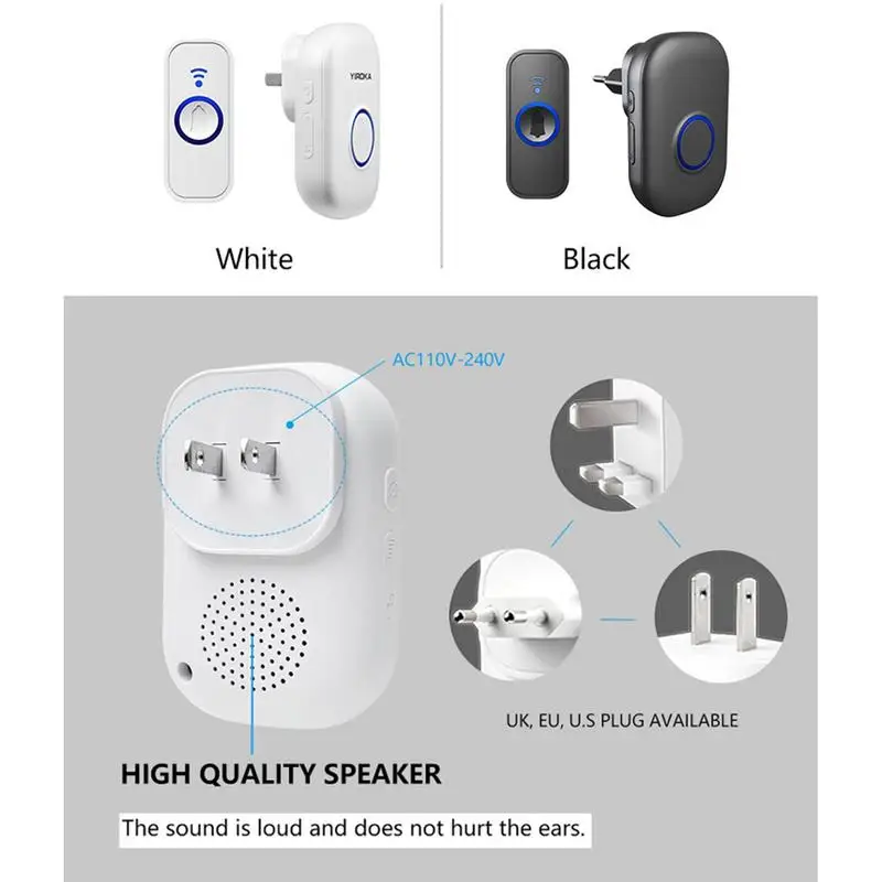 

Wireless Doorbell Waterproof Door Chime Kit High Decibel Volume Operating At 656 Feet 58 Chimes 4 Volume Levels