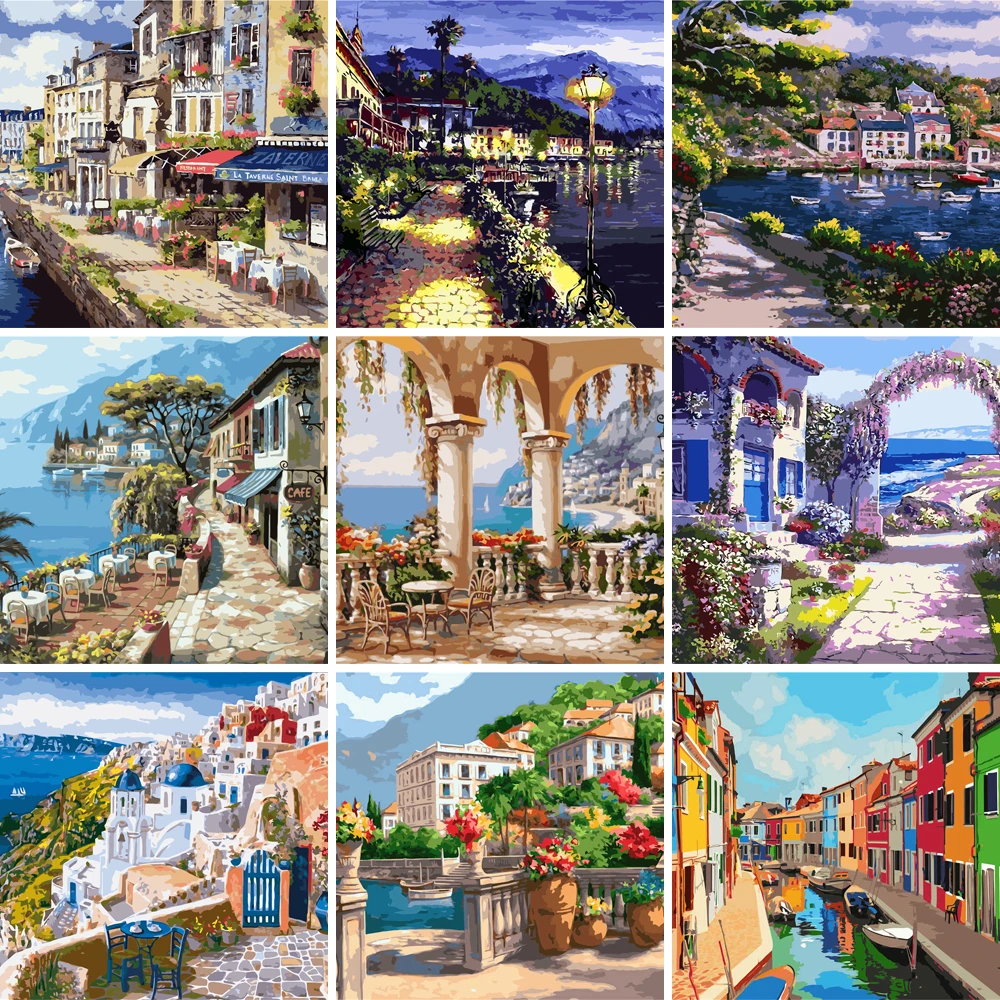 

Набор для рисования по номерам на холсте пейзаж, 40x50 см