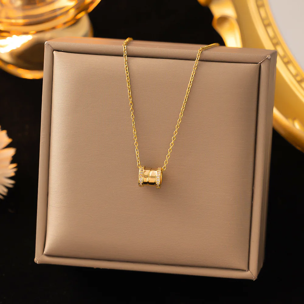 Роскошное изысканное ожерелье из титановой стали премиум-класса с текстурой