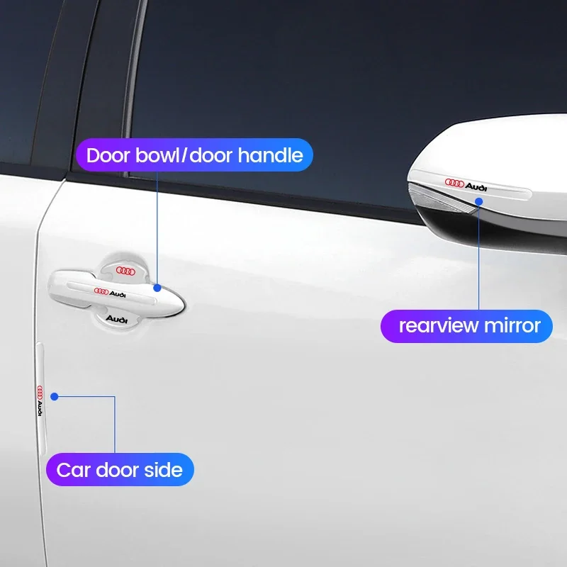 Прозрачная защитная пленка на дверную ручку автомобиля против царапин для Audi A4 B6