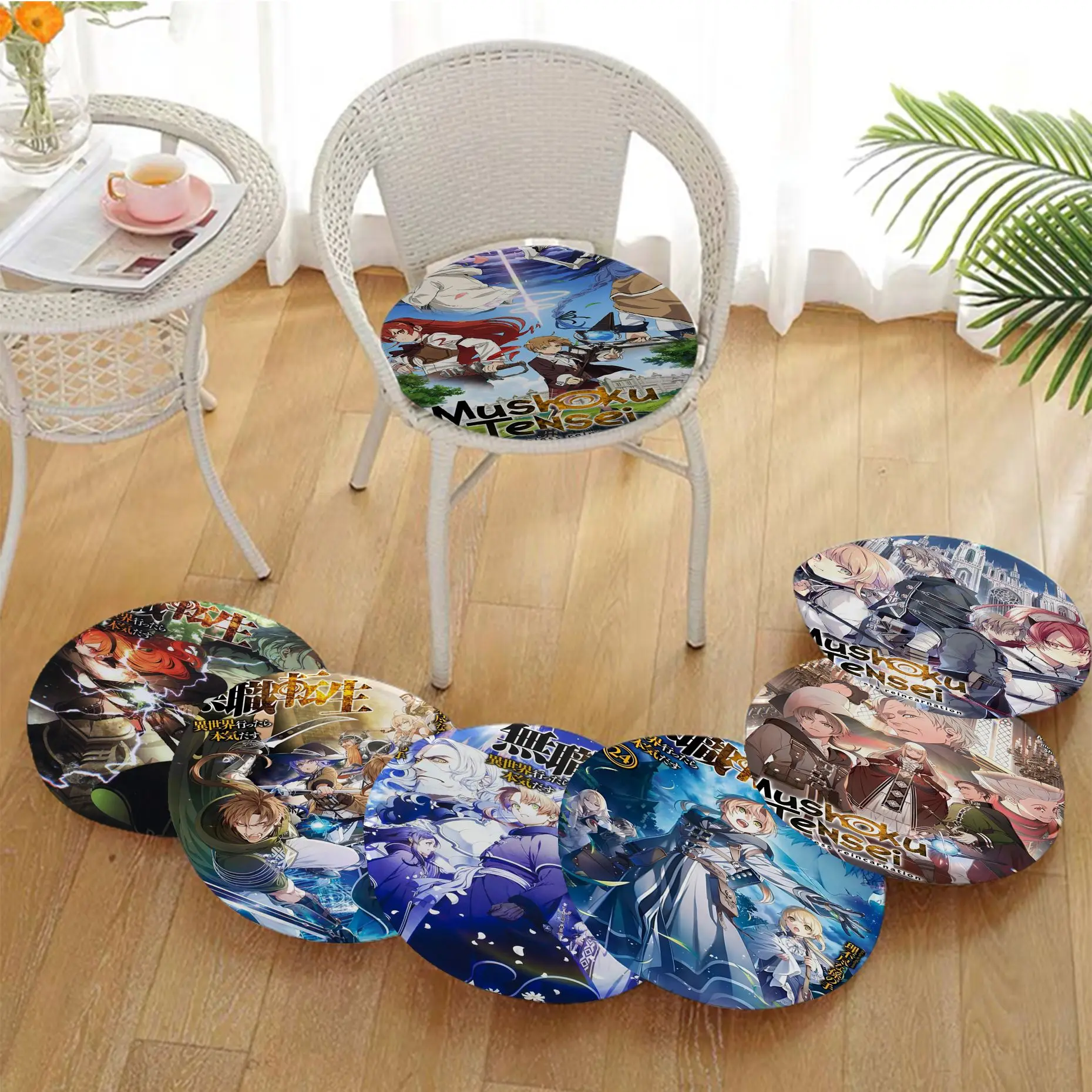 

Mushoku Tensei Jobless Reincarnation Stool Pad Patio Home Kitchen Office Chair Seat Cushion Pads Sofa Seat 40x40cm Seat Mat
