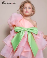 gardenwed pink flower girl birthday dress puffy kids princess dress girl pageant dress kid girl wedding dress