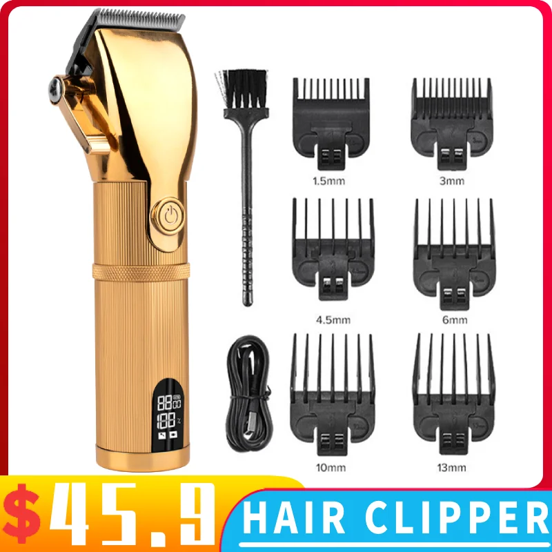 Enlarge Men's Electric Clipper Shaver Professional Push White Push Light LCD Hair Clipper For Hair Salon Adult Kid Haircut