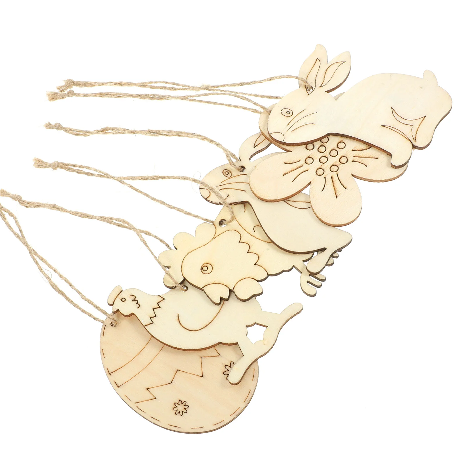 

60 Pcs Easter Ornaments Decor Bunnies Manual Bunny Shaped Wood Chips Cutouts For Crafts Wooden Shapes Decorative Discs Potato