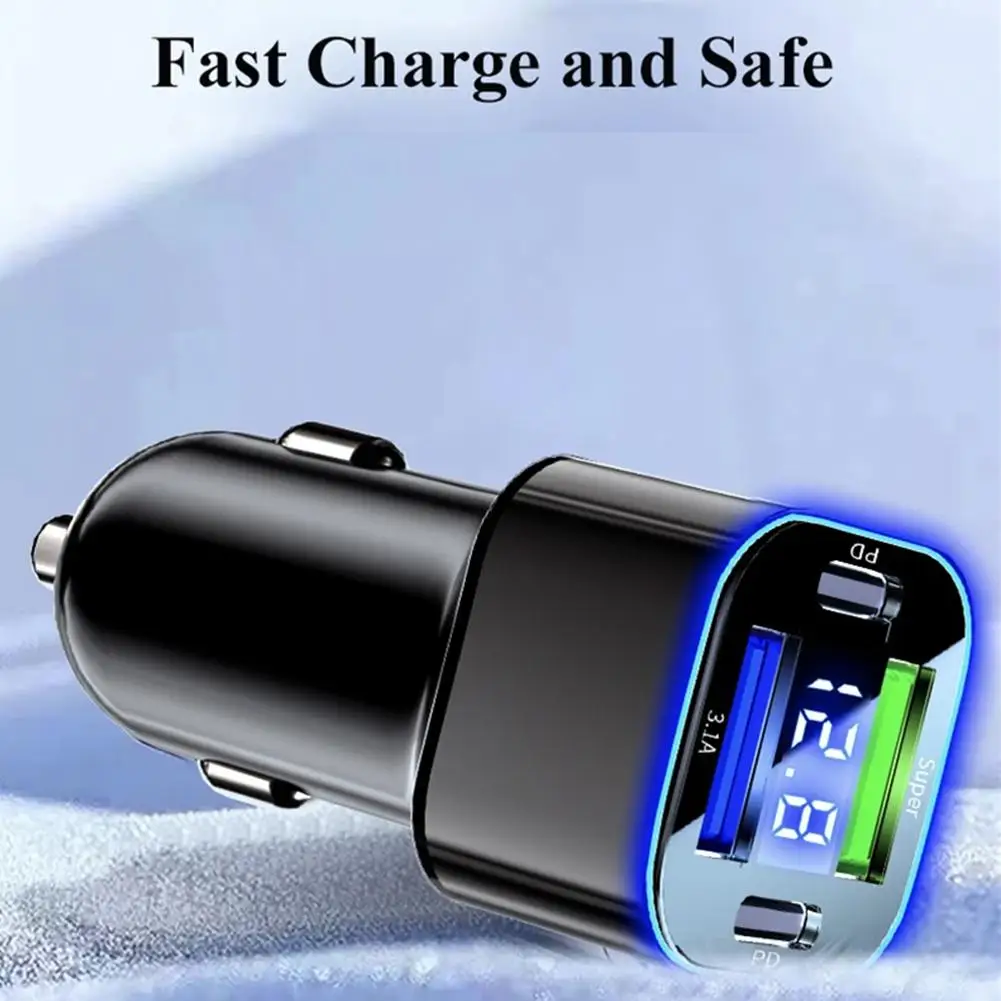 Автомобильное зарядное устройство с цифровым дисплеем 5USB-портов 250 Вт