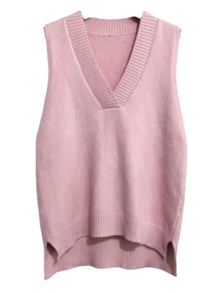 

Fashion Korean Woman Sweaters Knitted Vest Womens Sweater Autumn Winter Loose Sleeveless Knitwear Femme Winter Pullover Sweaters