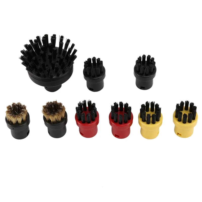 

For Karcher SC1 SC2 SC3 SC4 (1 Large 8 Small) Round Brush Cleaning Brush For Household Steam Cleaner Cleaning Nozzle