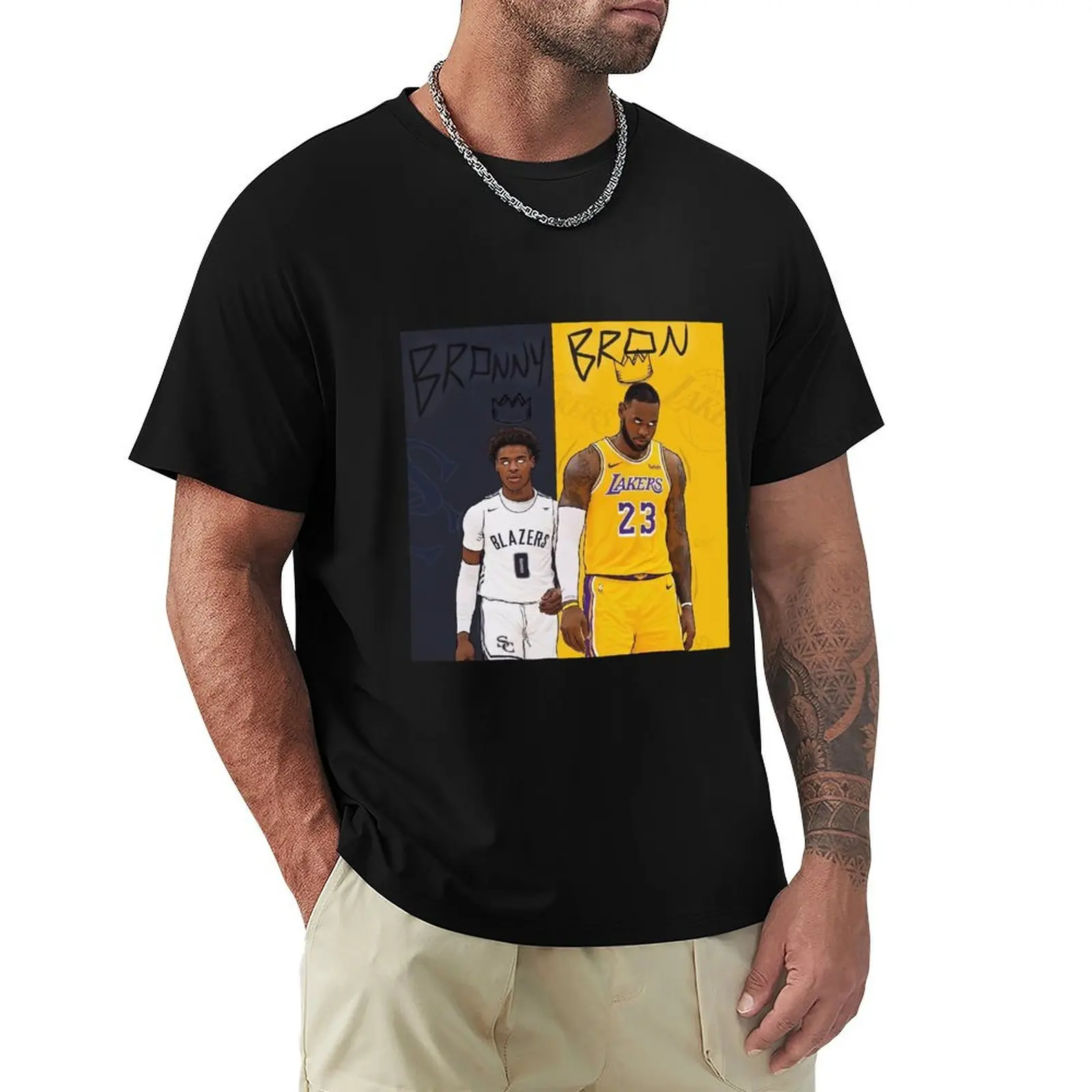 Футболка Fan of Bronny лето 2025 футболки большого размера мужские рубашки с рисунком