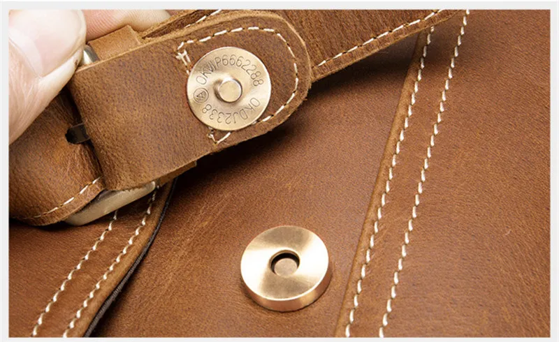 Vintage crazy horse cowhide men's messenger bag designer outdoor travel luxury natural genuine leather work tablet shoulder bag