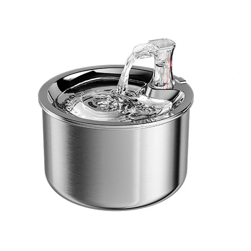   Surrunme Stainless Steel Automatic Cat Fountain 2L Flowing Water Drinking for Dog Filter Smart Pet Drinker Dispenser with Sensor 