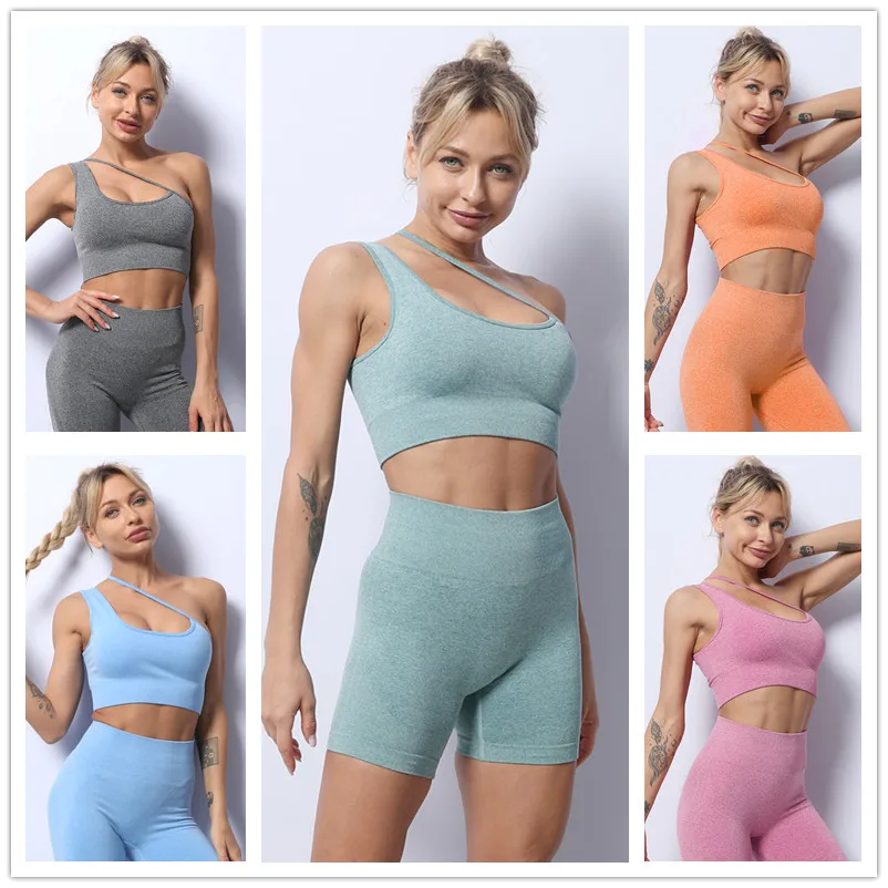 

2PCS Seamless Women Yoga Sets Female Sport Gym Suits Wear Running Clothes Women Fitness Gym Set Women Long Sleeve Yoga Clothing