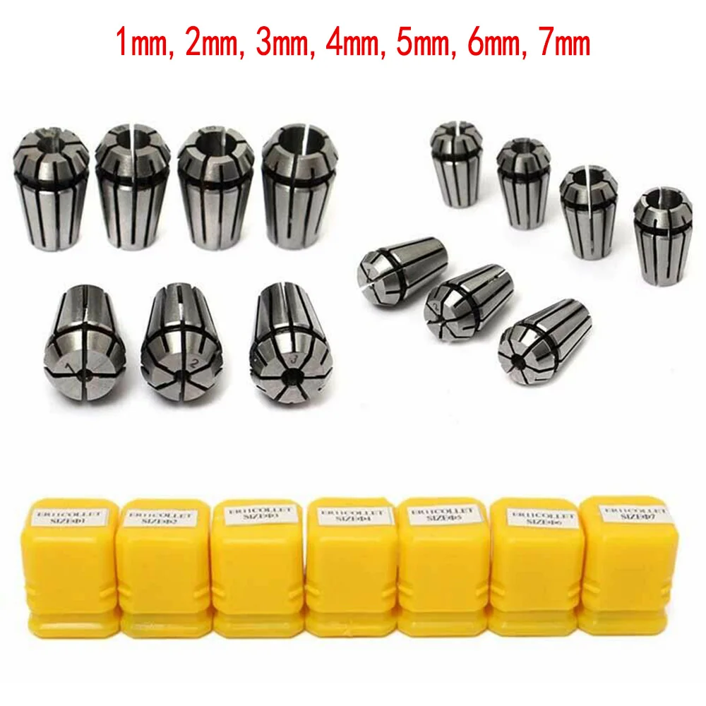 

7Pcs ER11 Collet Chuck Spring 45 Carbon Steel Accessory Boring Engraving Machine Parts Replacement Tool Universal