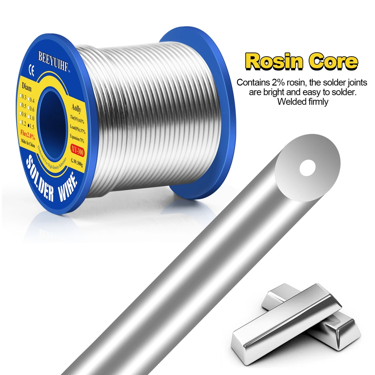 Оловянная проволока для припоя 300 г 63/37/0 5/0 6/0 8/1 0/1 2/1 5 мм