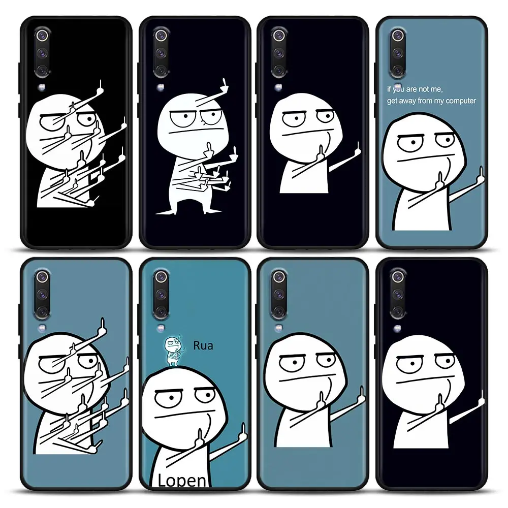 

Phone Case for Xiaomi 8 9 SE A2 Note 10 POCO X3 M3 F3 M4 NFC GT Pro Lite 5G Case Funda Coque Cover Cute Funny Man Middle Finger