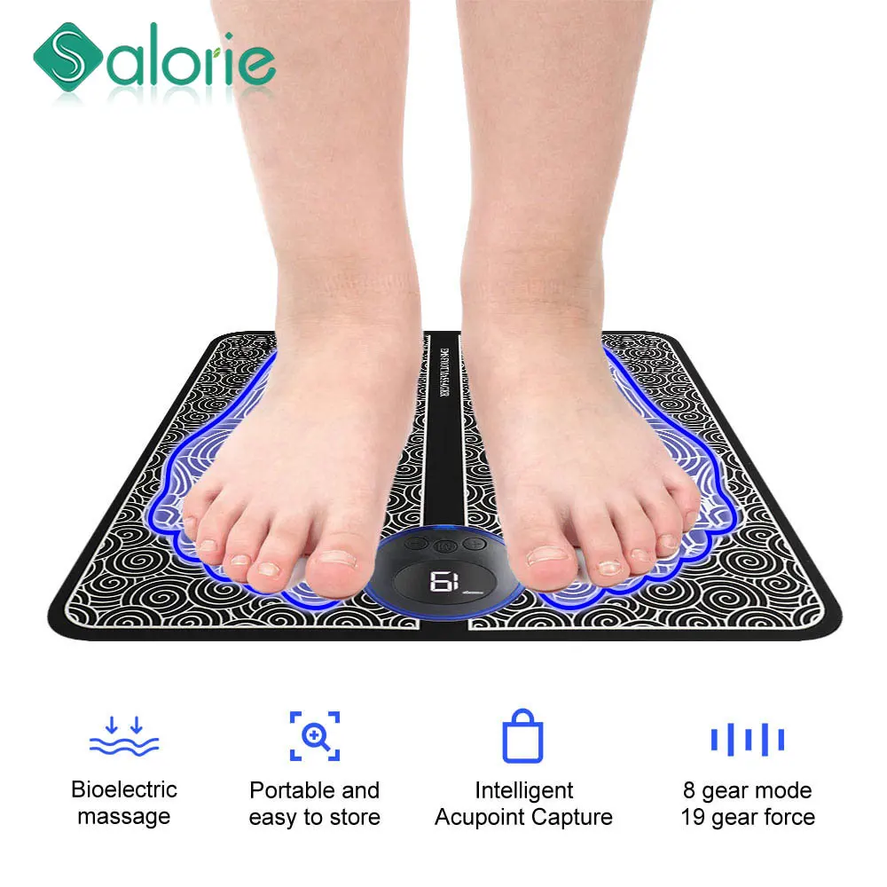 

TENS Foot Pads EMS Electric Foot Massager Pad Muscle Stimulator Mat TENS Pulse Acupuncture Physiotherapy Blood Circulation