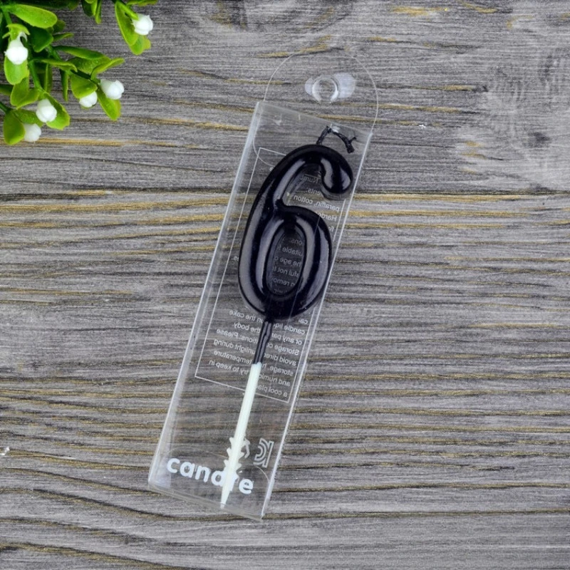 Черные детские свечи для торта