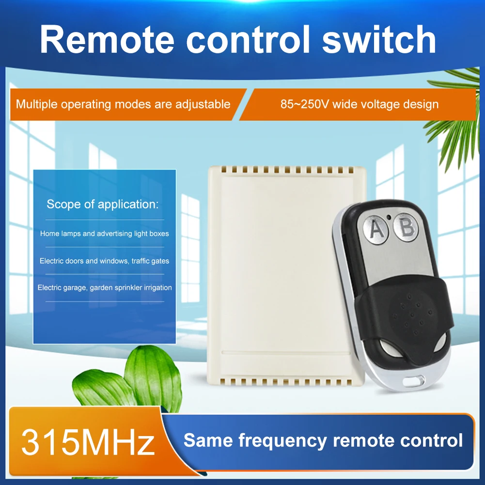 

2 Channels Remote Control Switch 3 Modes 315MHz RF Remote Control Switch AC85V-250V Wireless RF Remote Control Switch for Lights