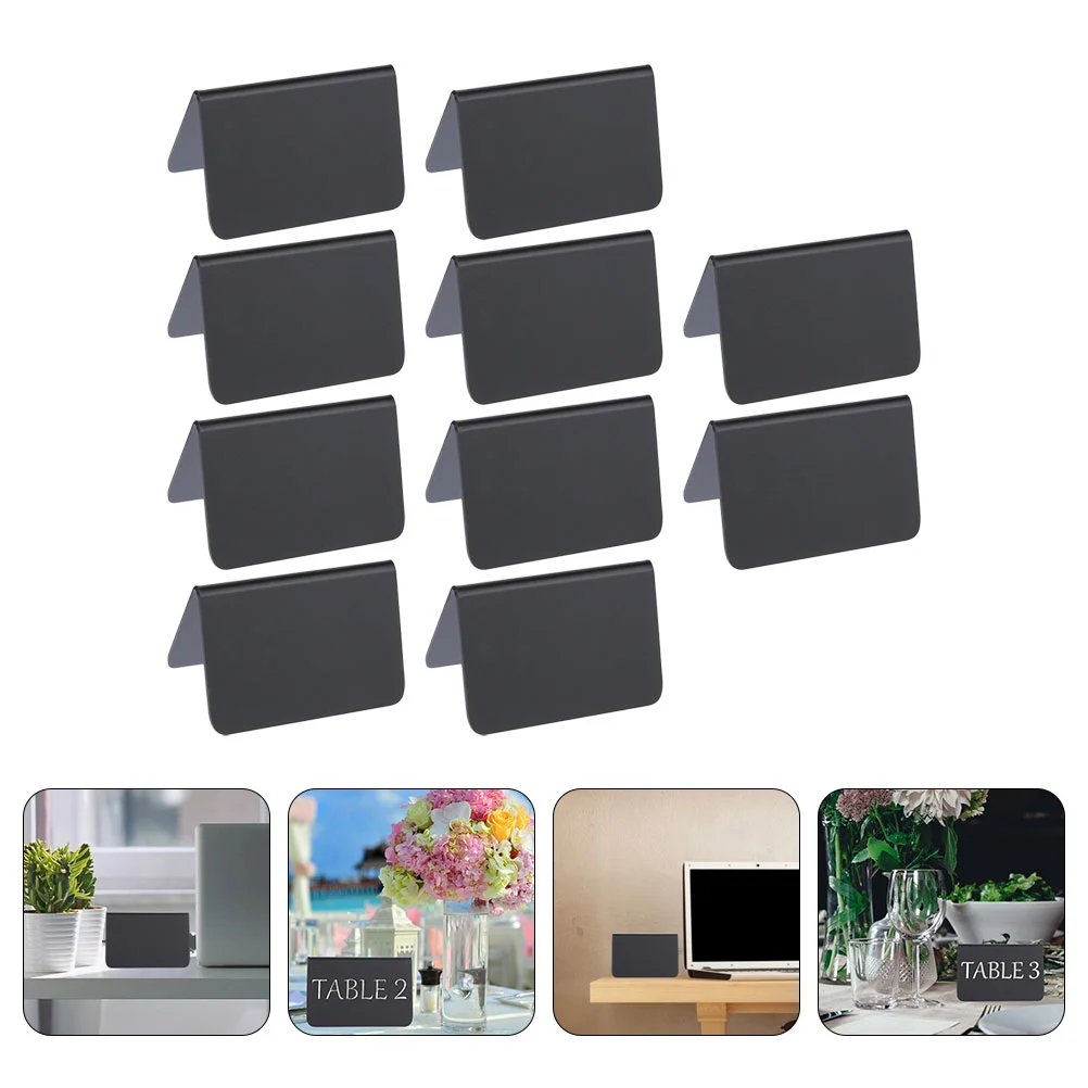 

10Pcs Mini Acrylic Message Blackboards Wedding Decorative Chalkboards (Black)