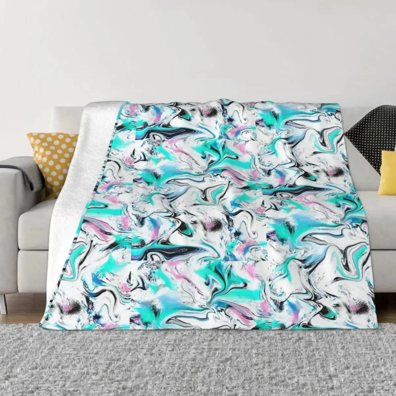 

Мраморный мраморный узор мраморная техника Suminagashi портативные теплые Пледы для постельных принадлежностей для путешествий