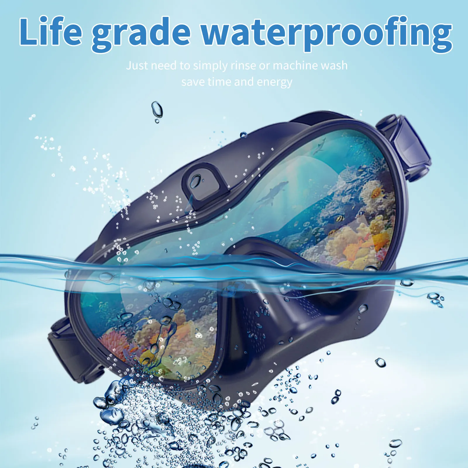 

Snorkel Mask Set Snorkeling Gear Panoramic View Anti-Fog Diving Goggles for Adults Anti-Leak Snorkel Tube Swimming Supplies for