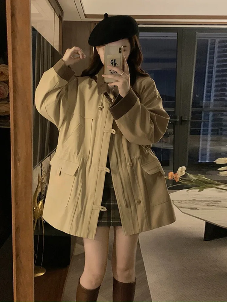 Куртка-оверсайз для мамы курицы Mgjm в британском стиле ретро весна-осень